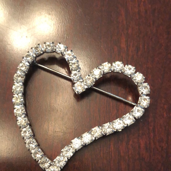 Nikolas heart pin and necklace CZ and silver - Picture 2 of 4